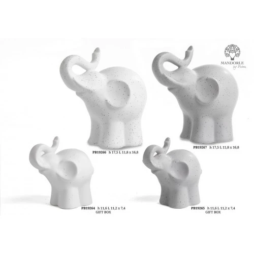 ELEFANTE BIANCO 11.6 CM. PORCELLANA