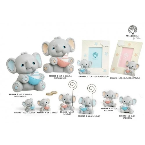 ELEFANTINO CELESTE 3.4 CM. RESINA