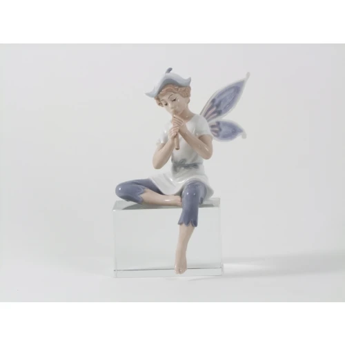 ELFO CON FLAUTO C/BASE CRISTALLO