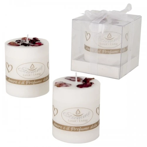 BOMBONIERA - ESSENZA CANDELA DM.7,5 H.9 CON BOX