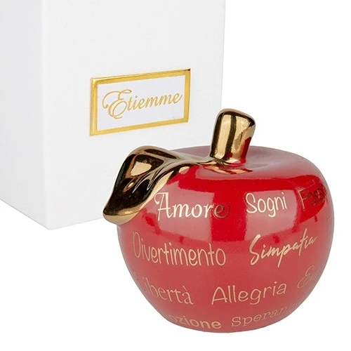 BOMBONIERA ESTASI MELA ROSSA DM.9,5 H.8,5 CON BOX