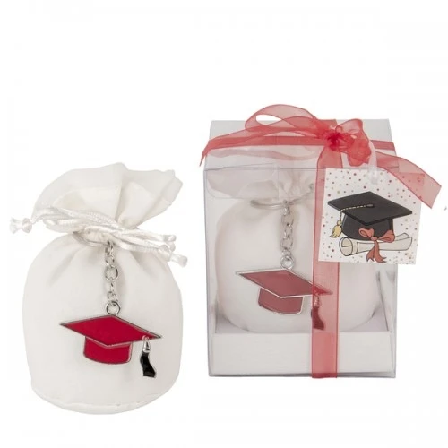 BOX CON PORTACONFETTI E PORTACHIAVI LAUREA CM.4,5 