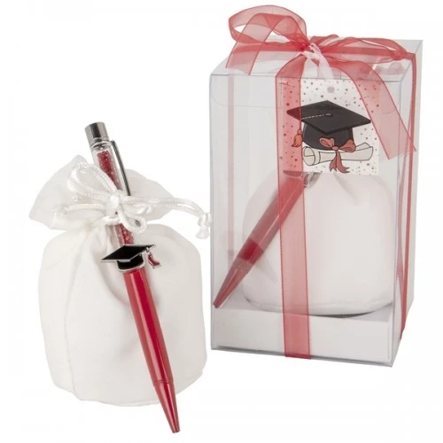 BOX CON PORTACONFETTI E PENNA LAUREA CM.14,5