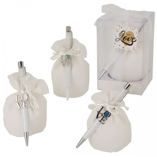 BOX CON PORTACONFETTI E PENNA LOVE CM.14,5