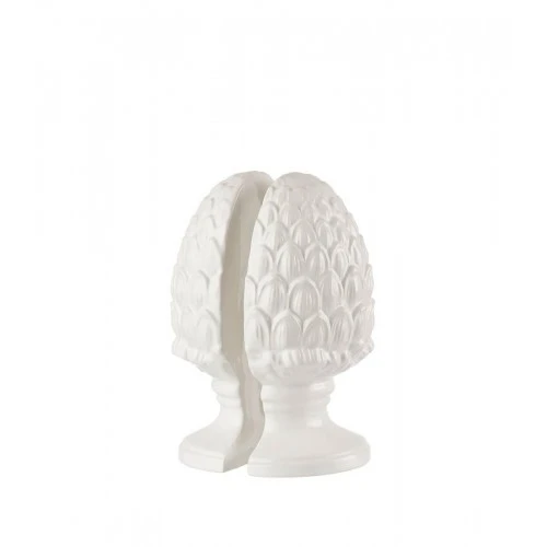 Fermalibri pigna bianco - set 2 pz