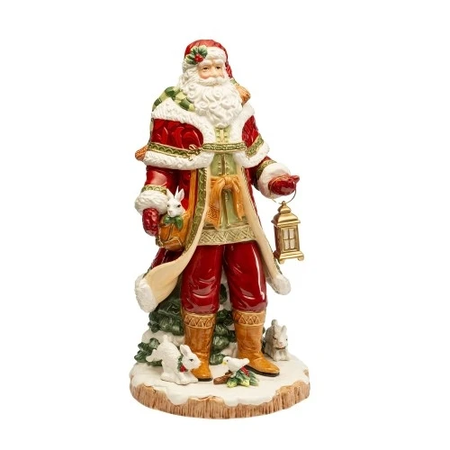 BABBO NATALE CON LANTERNA IN CERAMICA