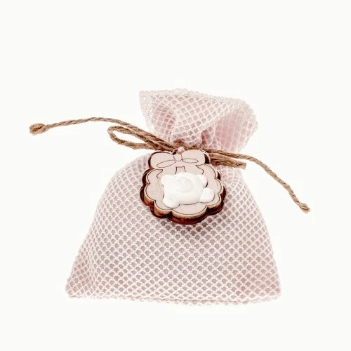SACCHETTINO CONFETTI FIOCCOLO BAG CM.10X12 ROSA 