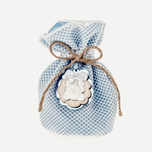 SACCHETTINO CONFETTI FIOCCOLO BAG PALLA CM.10 CIELO 