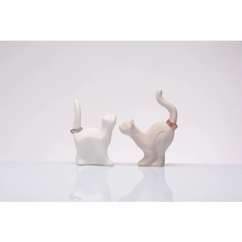 Bomboniera matrimonio solidale: set 2 gatti porta anelli Cuorematto