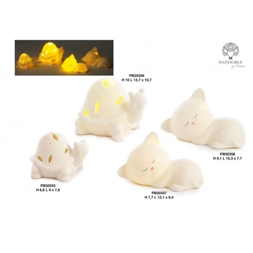 GATTINO CHE DORME 7.7 CM. PORCELLANA LUCE