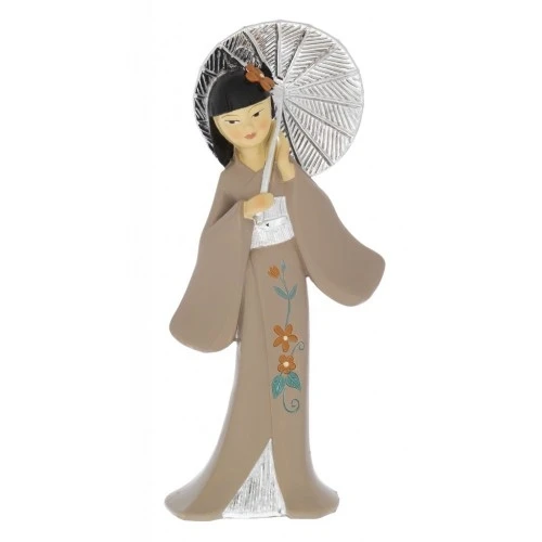 GEISHA CON OMBRELLO CREMA CM. 17,5