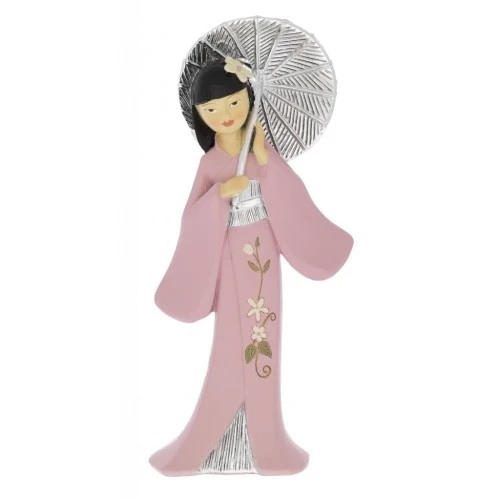 GEISHA CON OMBRELLO ROSA CM. 17,5