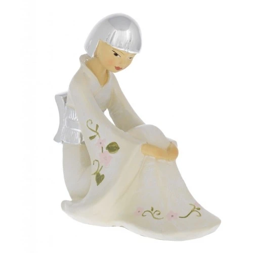 GEISHA SEDUTA AVORIO CM. 10,5