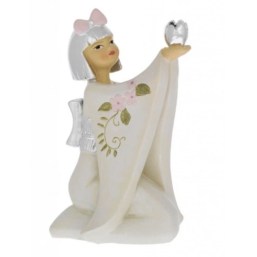 GEISHA SEDUTA CON FIOCCO AVORIO CM. 10,5