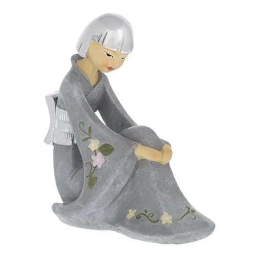 GEISHA SEDUTA GRIGIA CM. 10,5