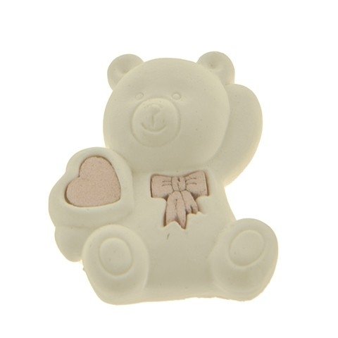 ORSO IN GESSO ROSA CM.4 