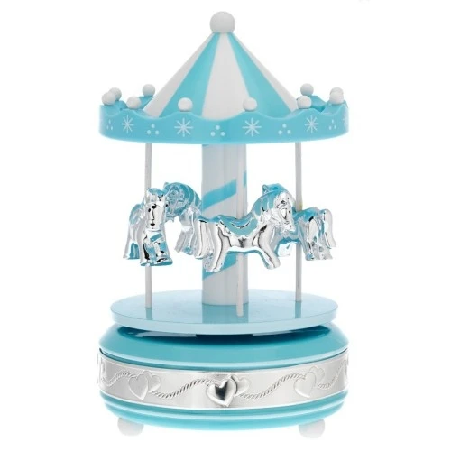 GIOSTRA IN MATERIALE ACRILICO CON CAVALLI AZZURRI E FASCIA ARGEN