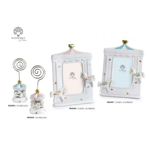 GIOSTRINA CELESTE CLIP PORTAFOTO 10.2 CM. RESINA METALLO