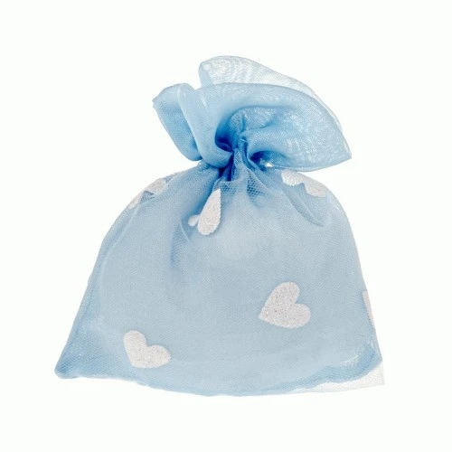 SACCHETTINO CONFETTI GLITTER HEART BAG CM.10X12 CIELO 