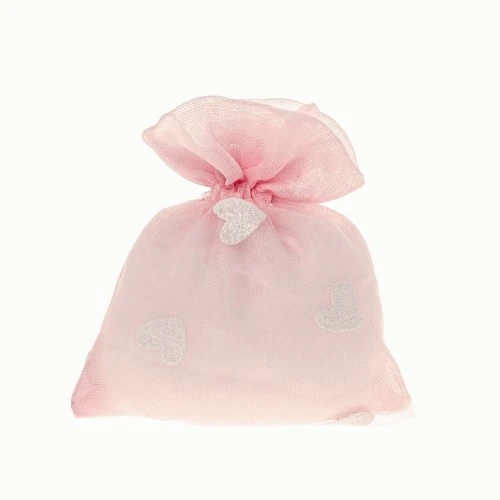 SACCHETTINO CONFETTI GLITTER HEART BAG CM.10X12 ROSA 