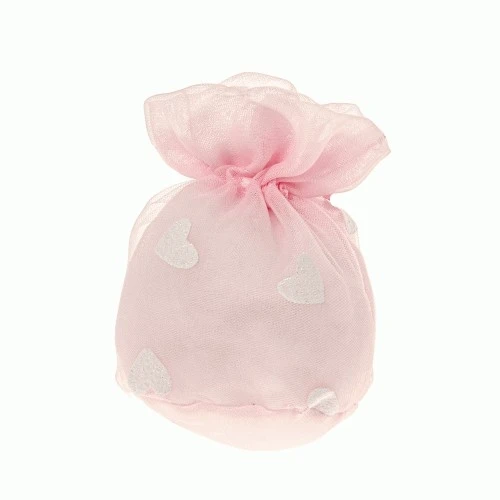 SACCHETTINO CONFETTI GLITTER HEART PALLA CM.10 ROSA 