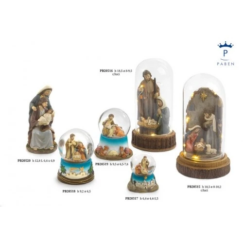 GLOBO GRUPPO NATIVITA' 9.5 CM. RESINA VETRO