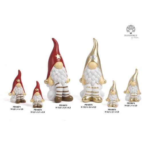 GNOMO SPIR/NUVOLA CAPPELLO ORO 6.8 CM. RESINA