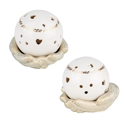 BOMBONIERA GOLD ILLUMINA SFERA LED CM.9 H.7