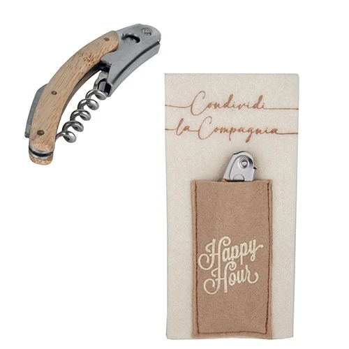 BOMBONIERA UTILE PER MATRIMONIO - GOURMET CON TAPPI CM.11 CON POCKET(9X19)