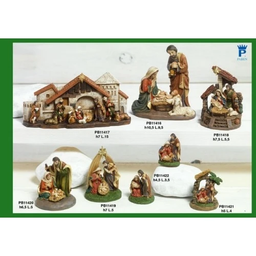 PRESEPE CON PALMA 5 CM. RESINA