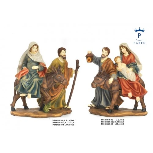 GRUPPO GIUSEPPE-MARIA INCINTA-ASINO 18 CM. RESINA