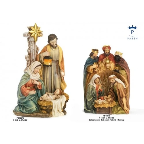GRUPPO NATIVITA' 28.5 CM. RESINA