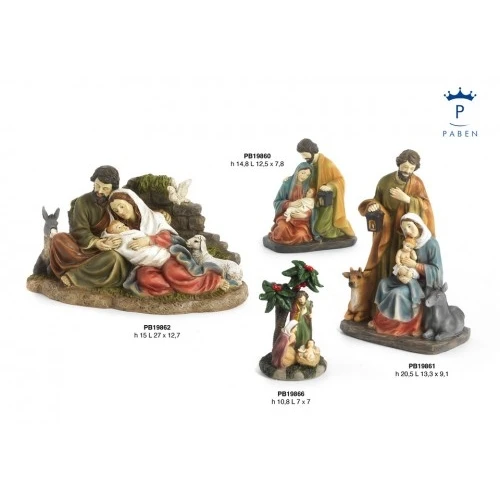 GRUPPO NATIVITA' CON PECORA E ASINO 15 CM. RESINA