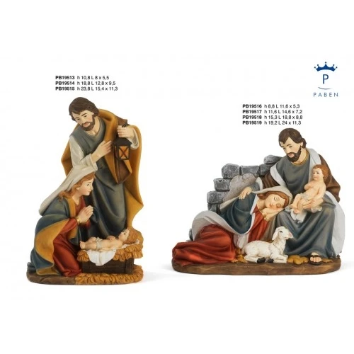 GRUPPO NATIVITA' MADONNA SDRAIATA 15.3 CM. RESINA
