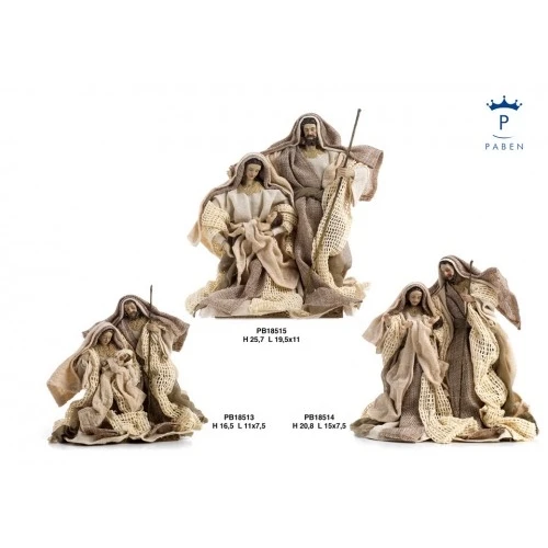 GRUPPO NATIVITA'/MERL. 25.7 CM. RESINA STOFFA