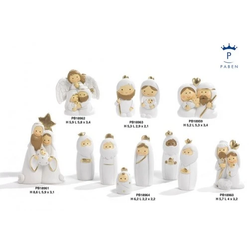 NATIVITA' STELLA SPIR. 8.6 CM. RESINA BIANCA-ORO