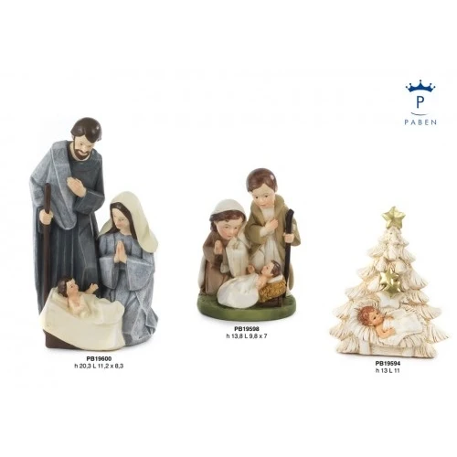 GRUPPO NATIVITA' STIL. 20.3 CM. RESINA