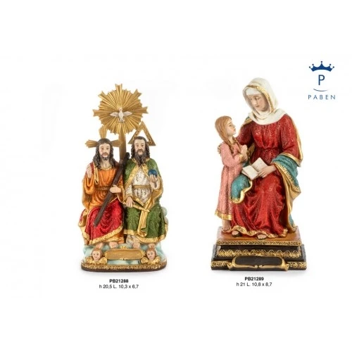GRUPPO SANT'ANNA E MARIA BAMBINA 21 CM.RESINA