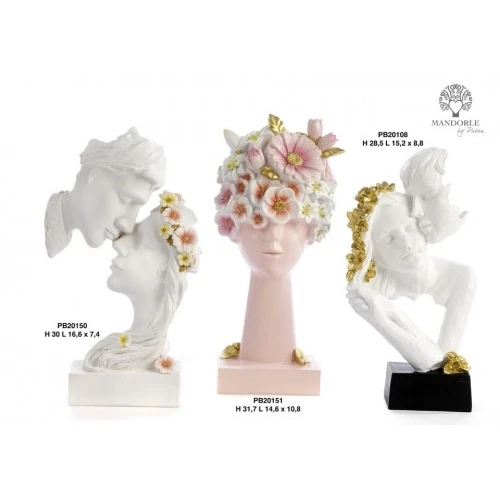 GRUPPO VOLTI DI INNAMORATI STIL. 30 CM. RESINA
