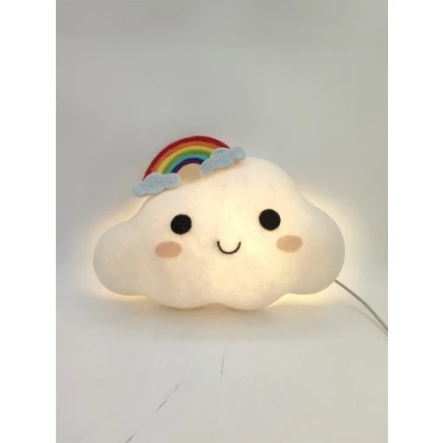 Lampada Nuvoletta con Arcobaleno in Stoffa - Luce Notturna per Cameretta