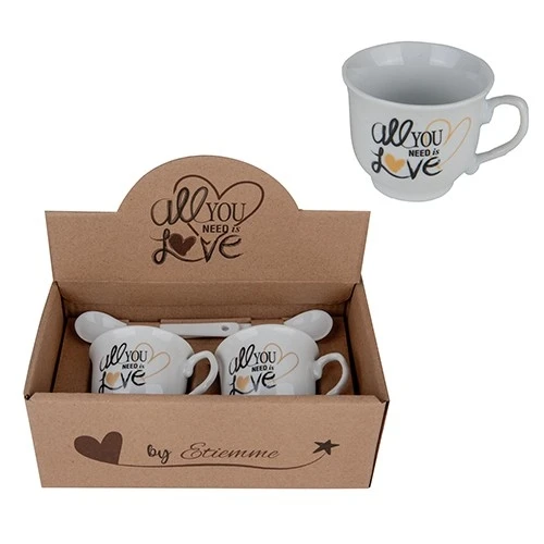 BOMBONIERA IBIS SET CAFFE' 2 PEZZI H.5,5 CON BOX