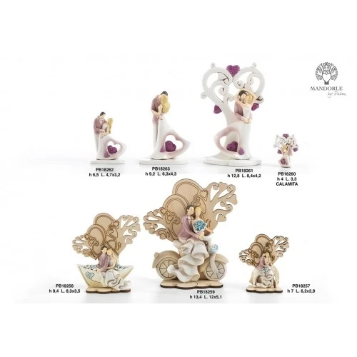 INNAMORATI IN BARCA RESINA/ALBERO 9.4 CM. LEGNO