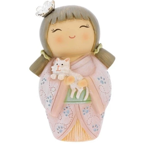 KOKESHI DIFFUSORE CON GATTO H. 8,5