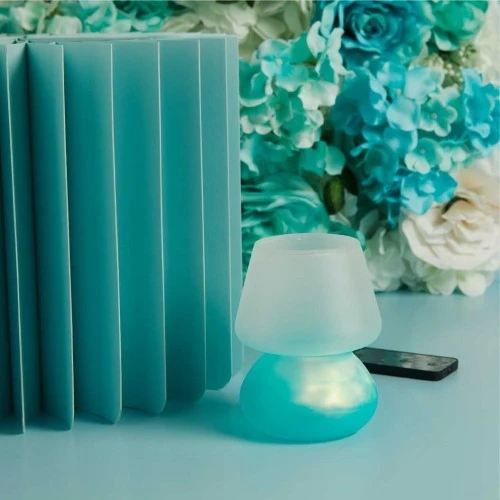 Lumetto Azzurra LED Claraluna con Telecomando: Luce Personalizzata per ogni Cerimonia cm. 8x11