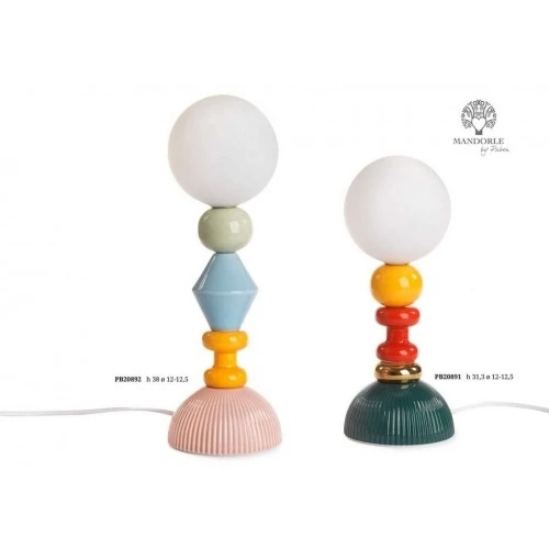 LAMPADA DA TAVOLO MULTICOLORE 31.3 CM. PORCELLANA