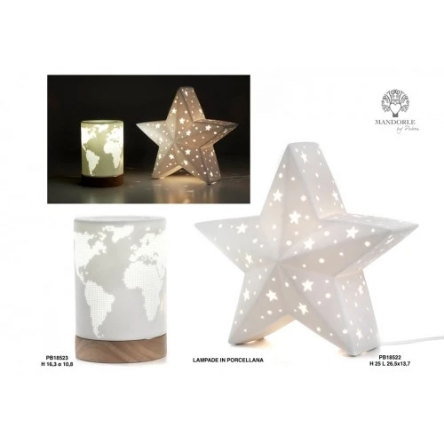 LAMPADA DA TAVOLO PLANISFERO 16.3 CM. PORCELLANA