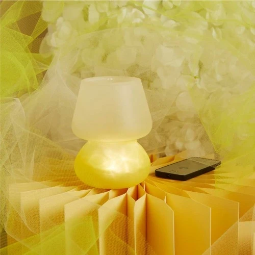 Lumetto Giallo LED Claraluna con Telecomando: Luce Personalizzata per ogni Cerimonia cm. 8x11