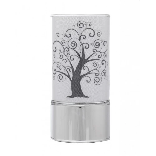 LAMPADA IN VETRO 7x15 CON DECORO ALBERO STILIZZATO