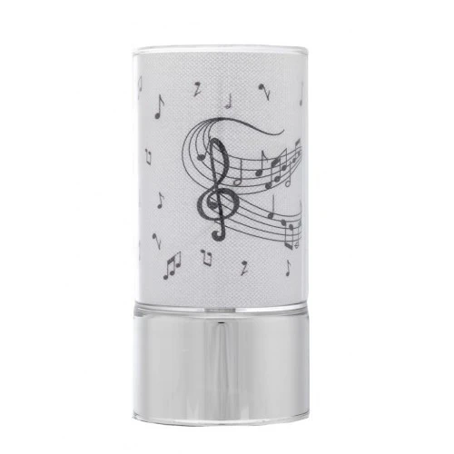 LAMPADA IN VETRO 7x15 CON DECORO NOTE MUSICALI