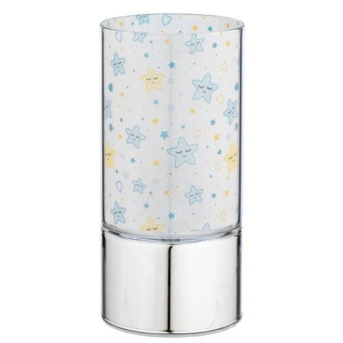 LAMPADA IN VETRO 7x15 CON DECORO STELLE AZZURRE